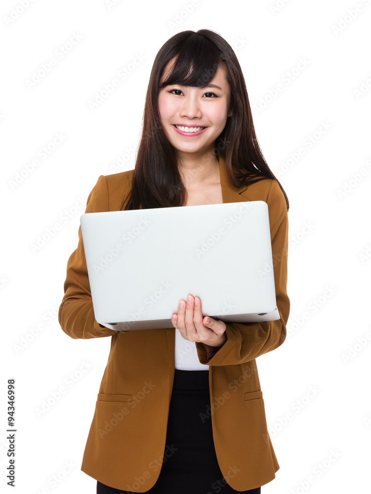 Asian Young Businesswoman use of the laptop computer Asian Young Businesswoman use of the laptop computer