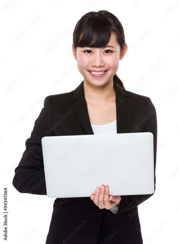 Asian Young Businesswoman use of the laptop computer Asian Young Businesswoman use of the laptop computer