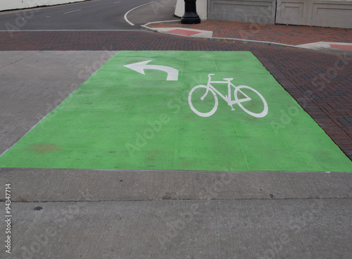 Bike Lane Turn Box Pavement Markings photo