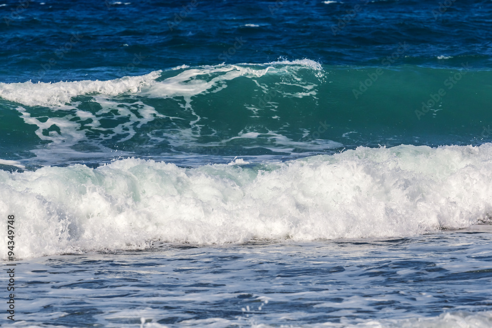 closeup emerald sea vawes