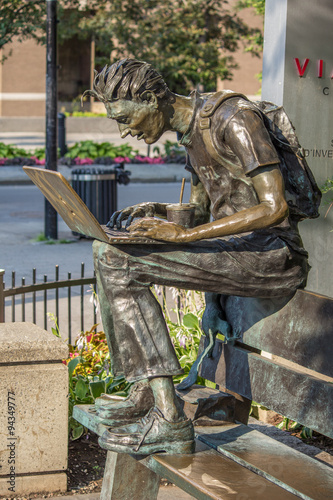 Montreal's McGill Student Statue On Sherbrooke Street Québec Canada photo