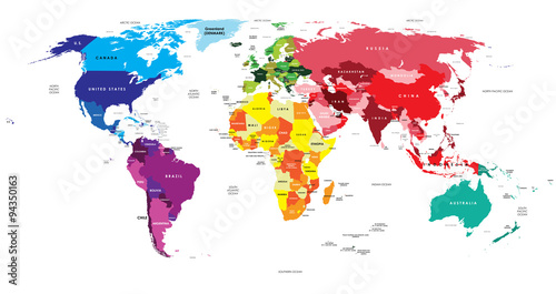 Fotografia, Obraz Political Map of the World
