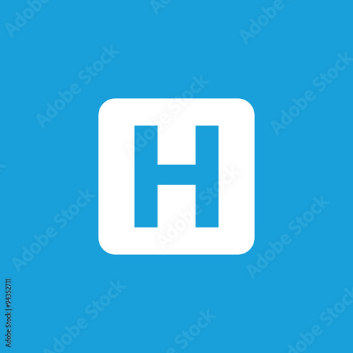 Hospital sign icon, white