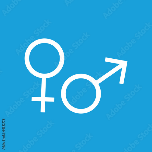 Gender symbols icon, white