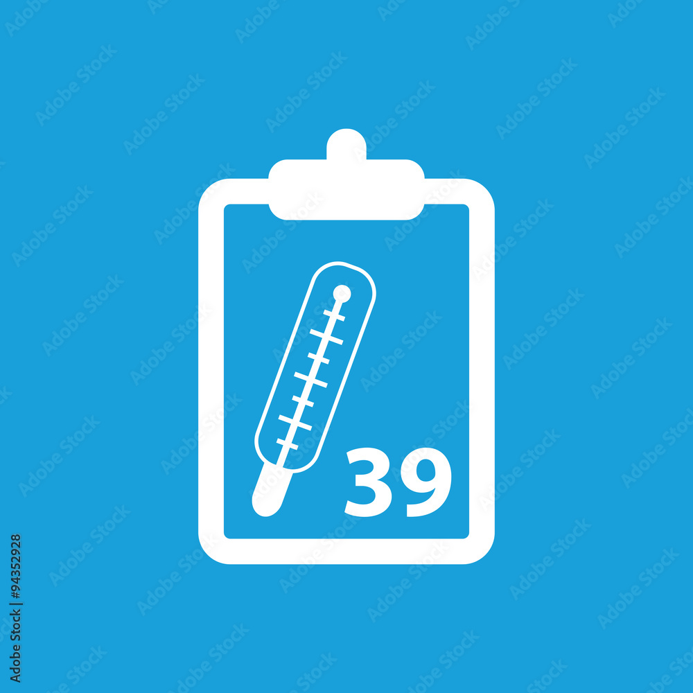 Temperature measurement icon, white Temperature measurement icon, white
