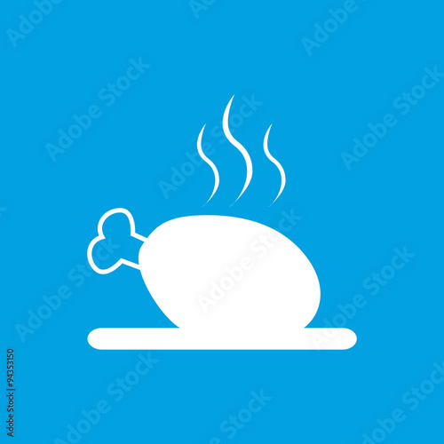Chicken shin icon, white