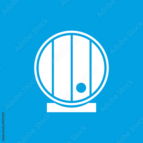 Wooden cask icon, white