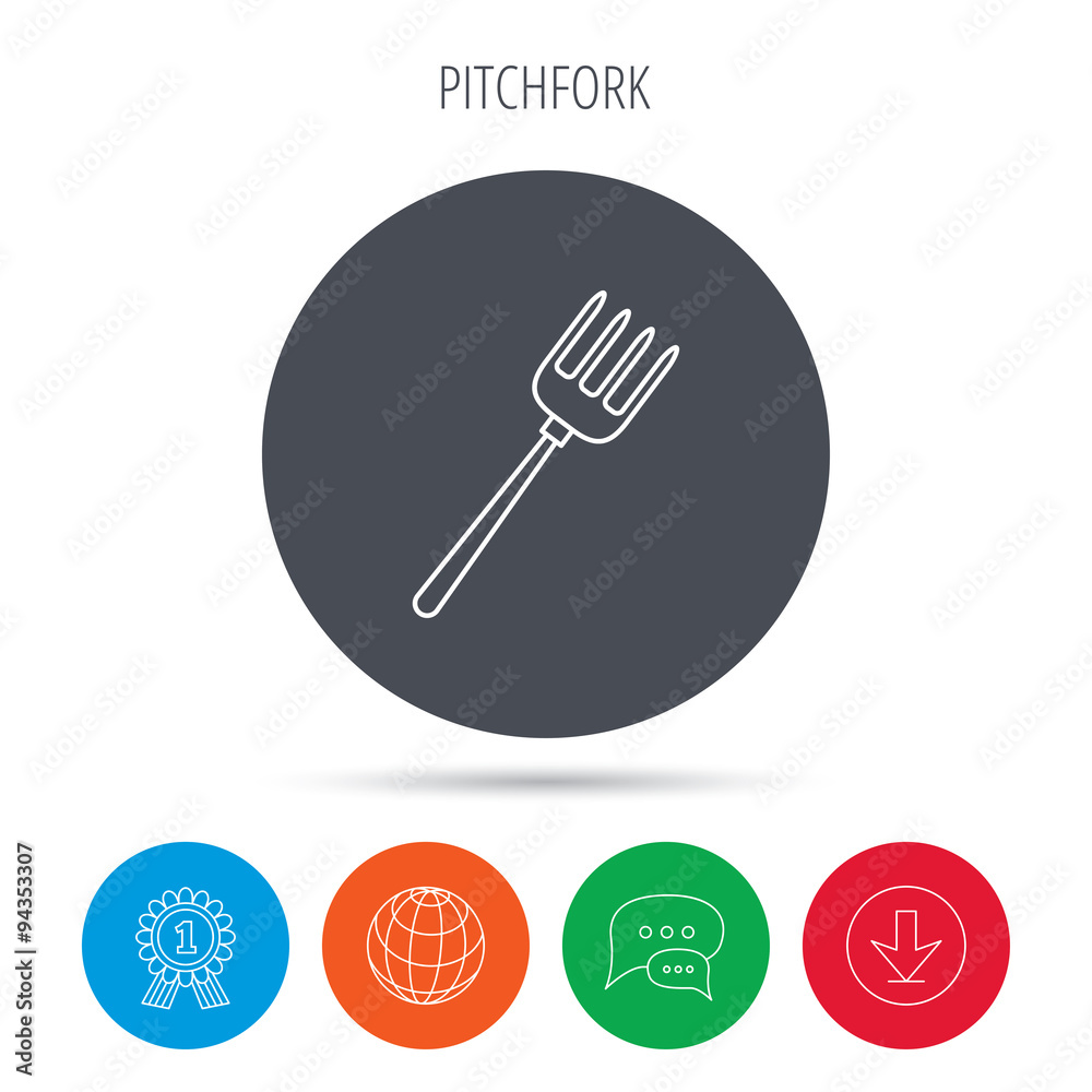 Pitchfork icon. Agriculture sign.