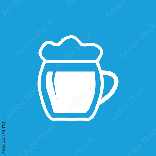 Beer mug icon, white