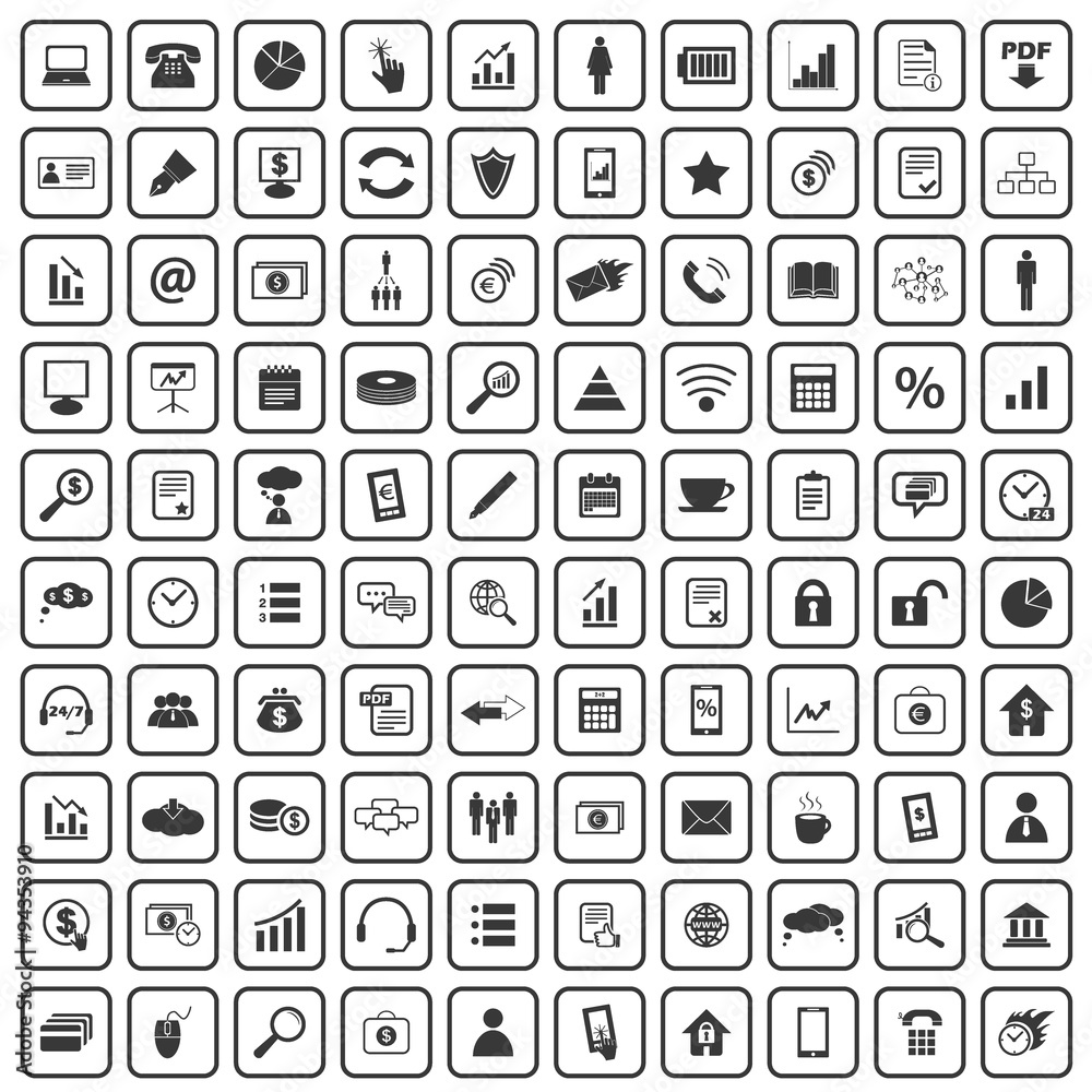 100 office icons set 100 office icons set