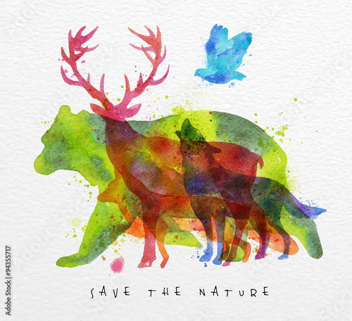 Overprint animals bear