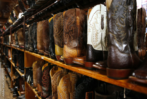 Cowboy boots on shelf