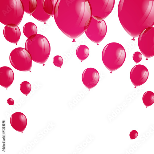 Vector Illustration of Pink Balloons