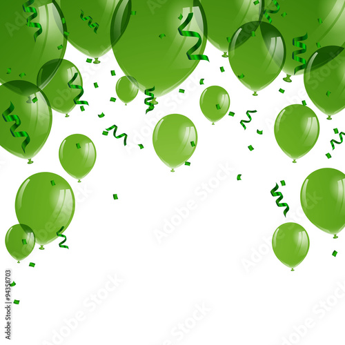 Vector Illustration of Green Balloons