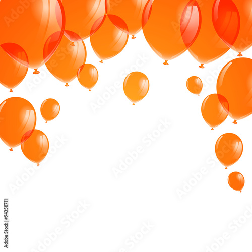 Vector Illustration of Orange Balloons