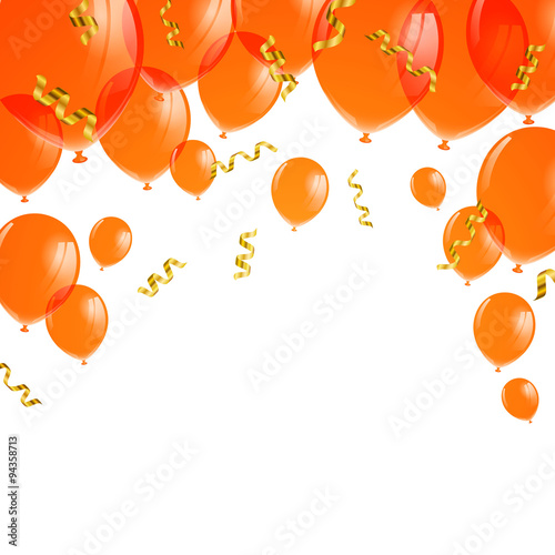 Vector Illustration of Orange Balloons