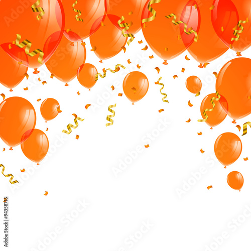 Vector Illustration of Orange Balloons