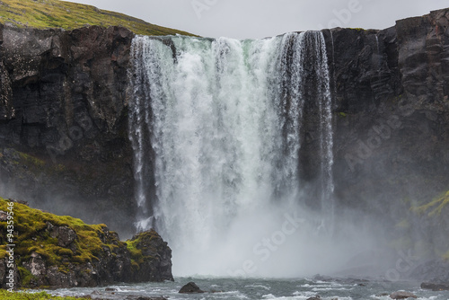 Wonderful waterfall in Iceland  summer time