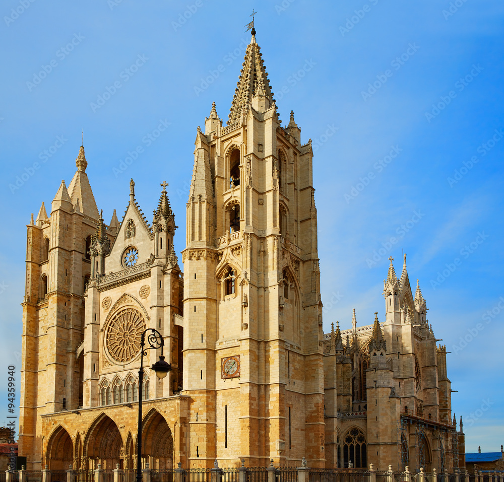 Fototapeta premium Cathedral of Leon in Castilla at Spain