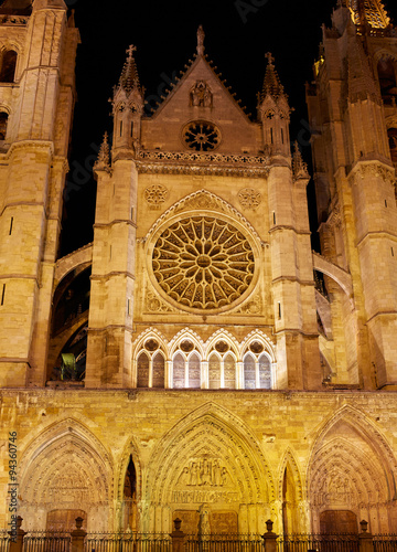 Cathedral of Leon in Castilla at Spain