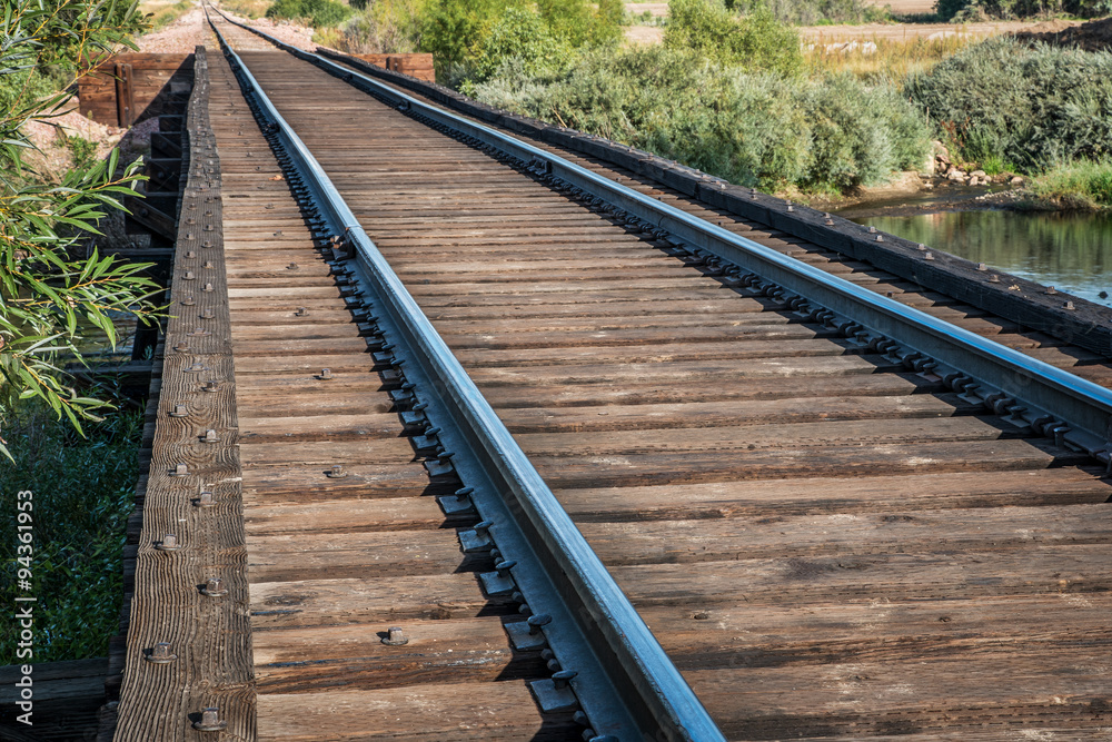 railroad tracks over river