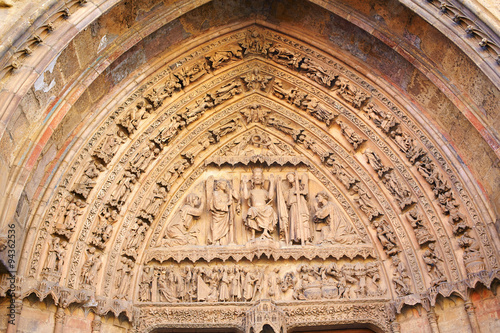 Cathedral of Leon gothic arch in Castilla Spain