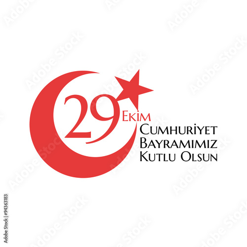 29 October Cumhuriyet Bayrami, Republic Day Turkey, Graphic for design elements