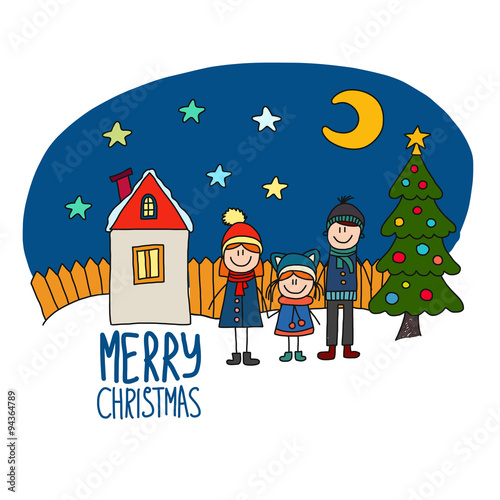 Happy family Chirstmas holidays 