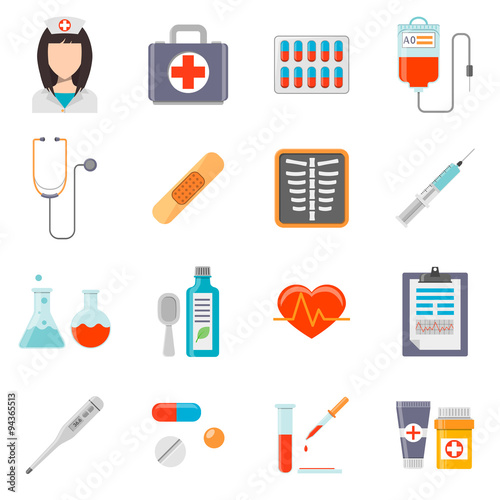Set of medical flat design icons
