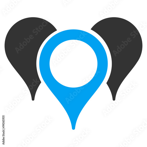 Map Markers Flat Icon