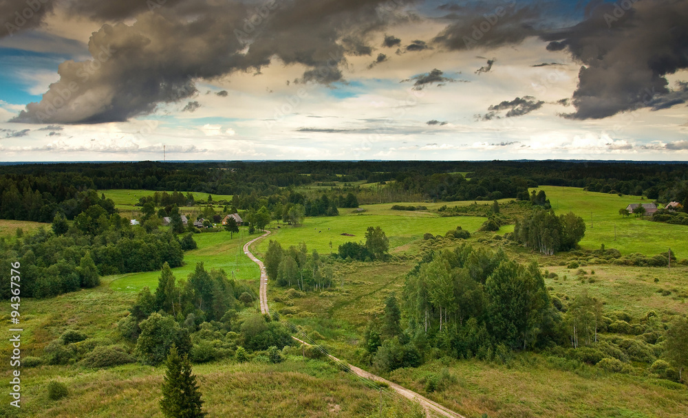 View from the tower in the national park Zemaitija in Lithuania