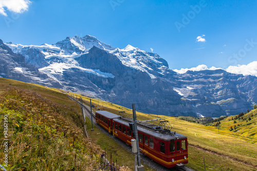Train running under the Jungfrau © Peter Stein