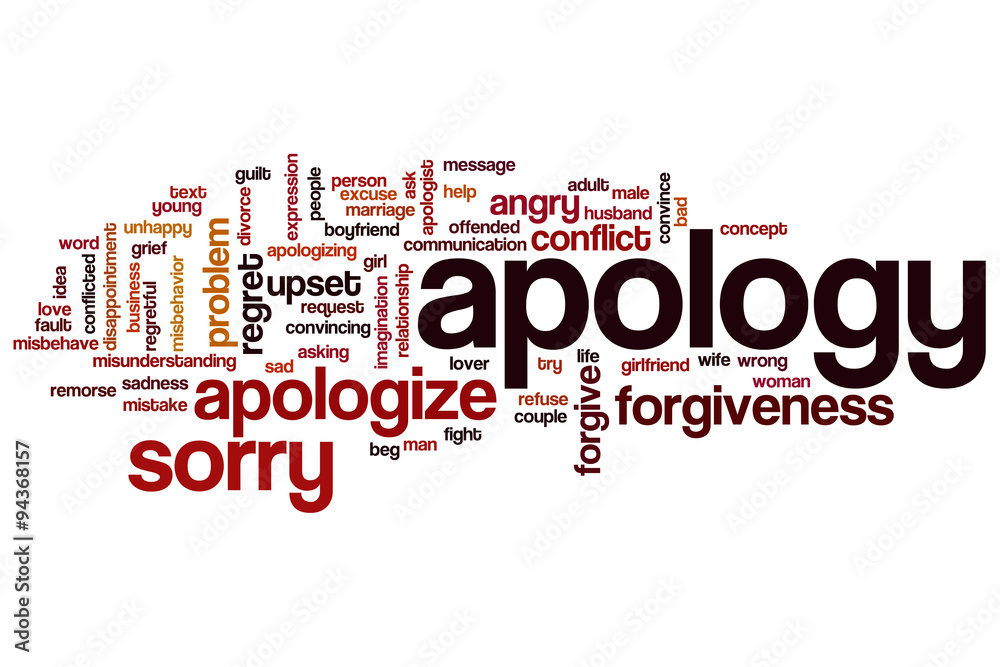 Apology word cloud concept