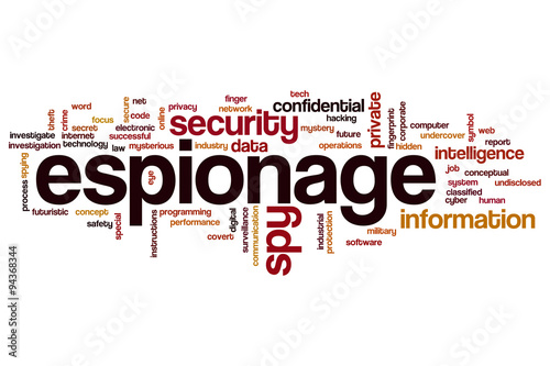 Espionage word cloud concept