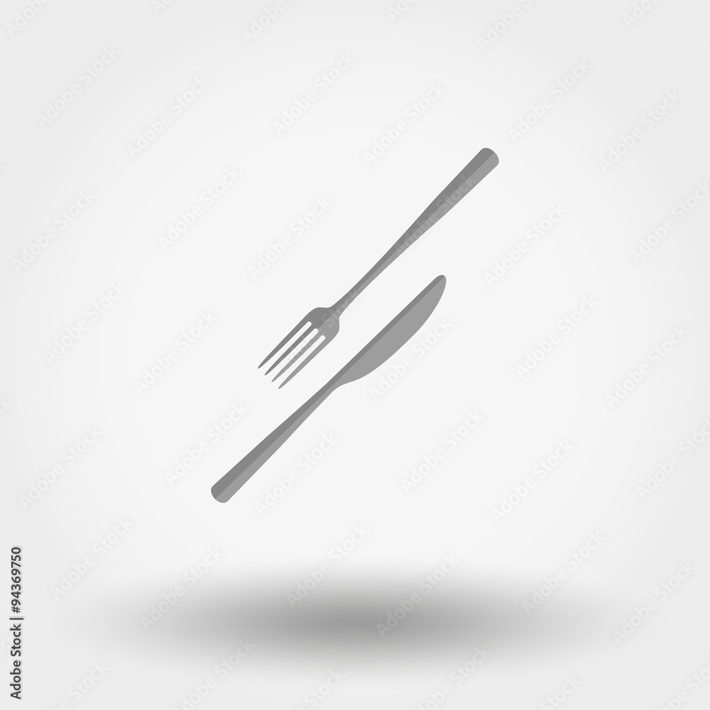 Fototapeta premium Knife and fork icon.
