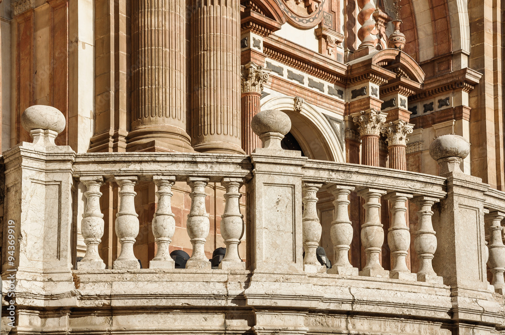 Balaustrada de la catedral de Málaga, Andalucía, España