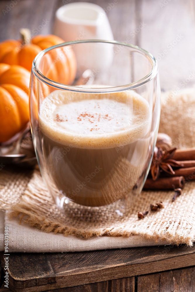 Pumpkin spice latte with spices Pumpkin spice latte with spices