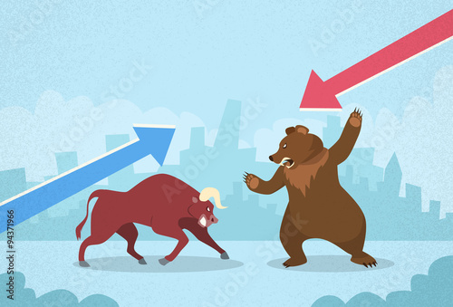 Bull vs Bear Stock Exchange Concept Finance Business