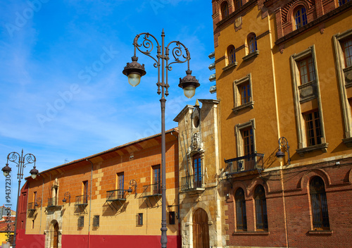 Leon Obispado facade in Plaza Regla square Spain