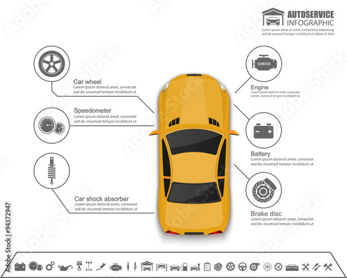 Car auto service infographics design.vector