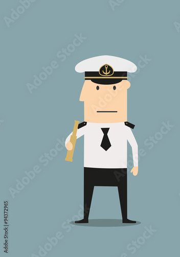 Sea captain in uniform with spyglass