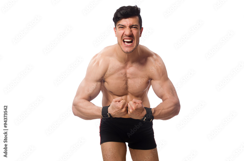 Muscular man isolated on the white background Muscular man isolated on the white background