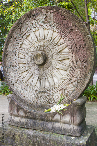 The Wheel of dharma in public temple - thailand
