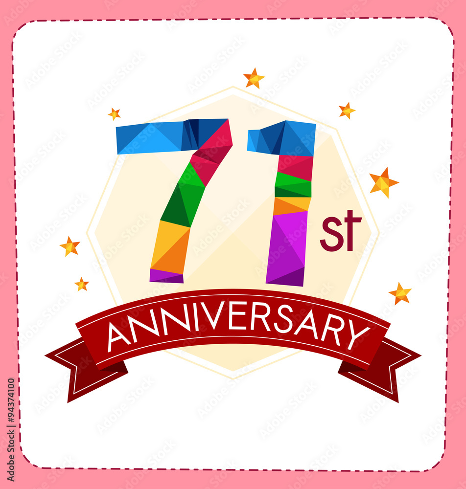 Obraz premium colorful polygonal number anniversary logo
