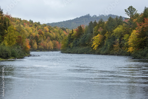 Fall foliage on the Androscoggin River near Errol, New Hampshire.