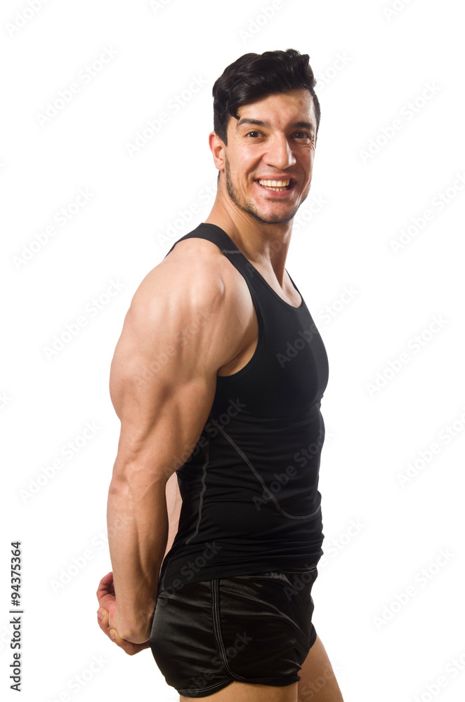 Muscular man isolated on the white Muscular man isolated on the white