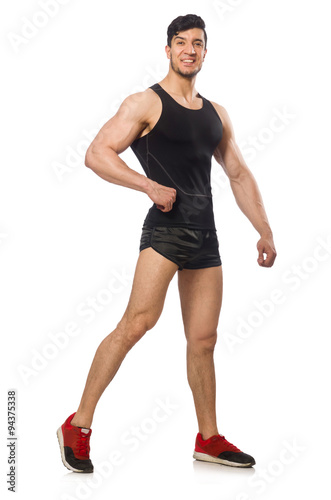 Muscular man isolated on the white