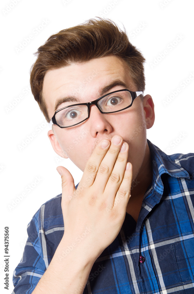 Funny student isolated on white Funny student isolated on white