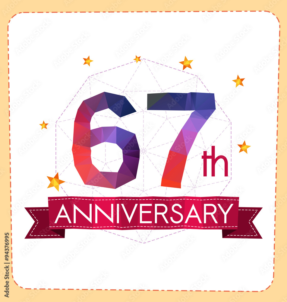 Obraz premium colorful polygonal number anniversary logo