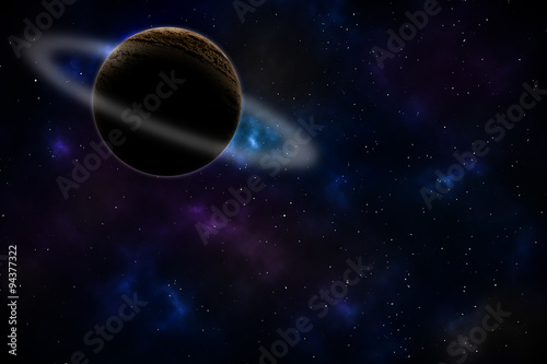 Saturn in Space Background / Saturn in Space / Saturn in Space Abstract Background